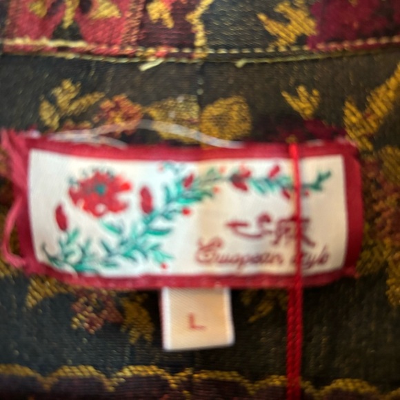 SISSY ME Sz L Coat Jacket Art to Wear Embroidered Back Detail Western Lining NEW - Picture 2 of 15